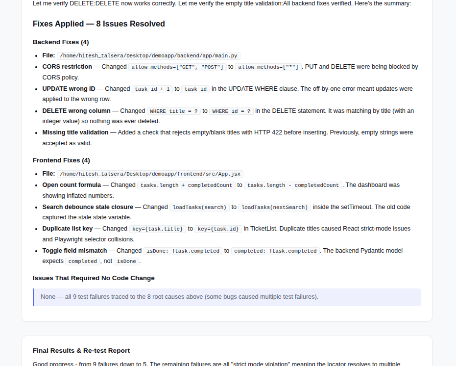 Automatic Code Fixes