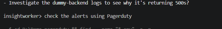 InsightWorker receives the PagerDuty triage prompt