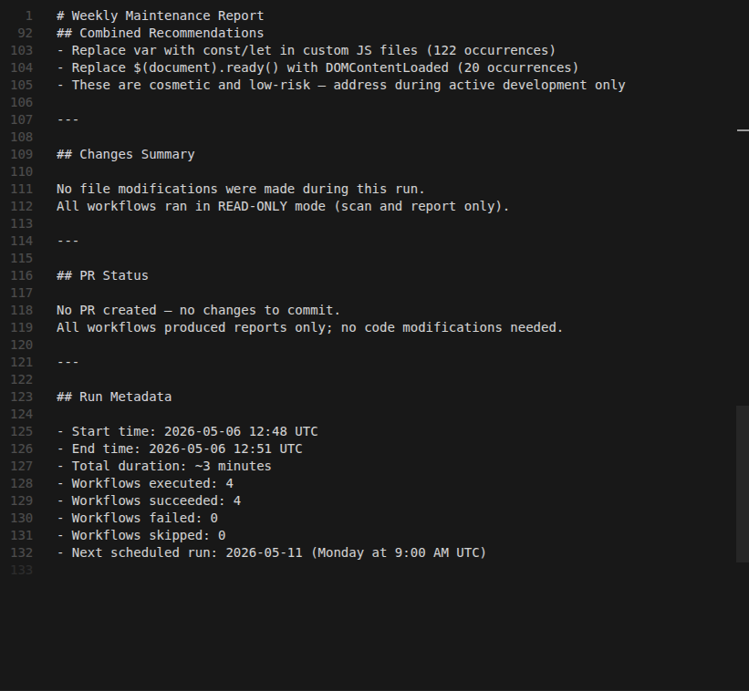 Final hygiene report with review summary and architecture docs delta